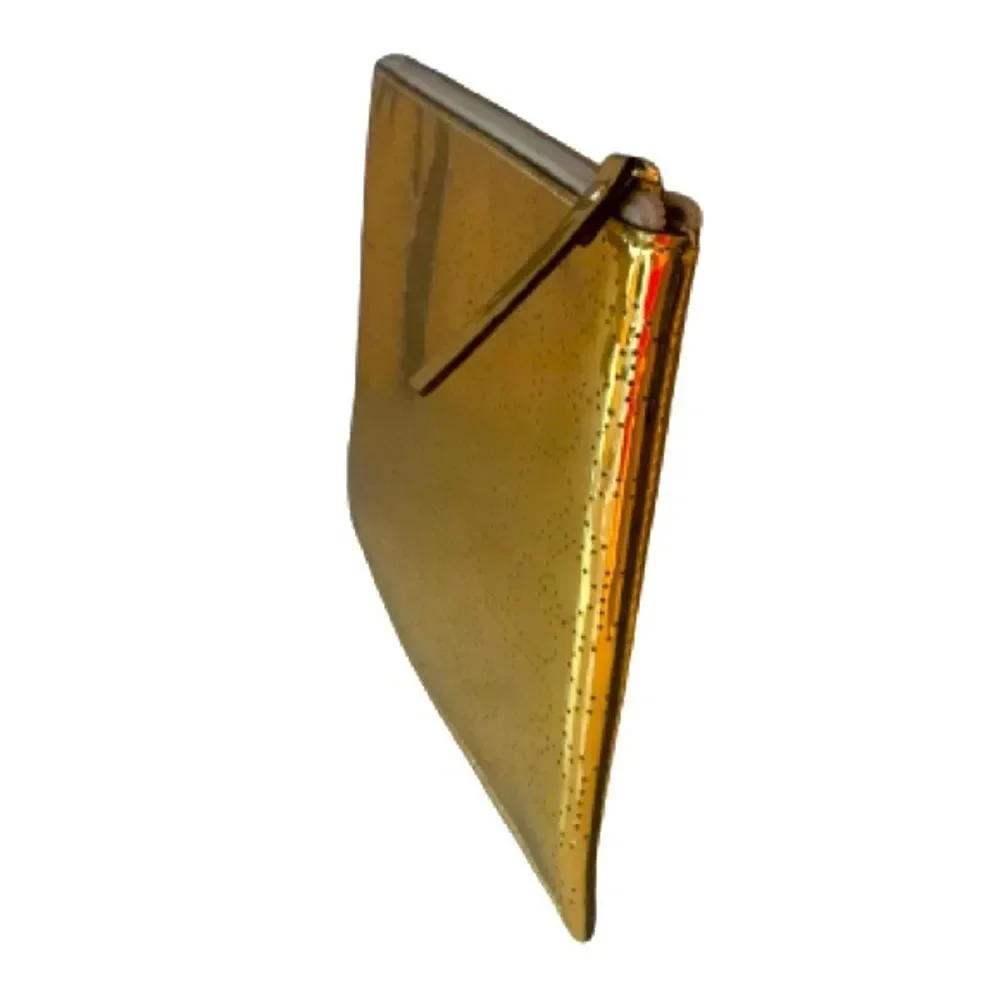 Kate Spade Gold Heart Metro Zip Clutch Padded Metallic Pouch